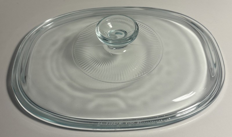 Replacement Lid Pyrex F-12-C Ribbed Clear Glass Lid For 1.5 Qt French White Oval