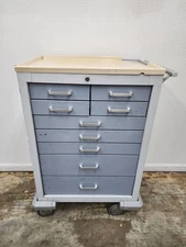Waterloo Uni-Cart Medical Lab Mobile Storage Cart 9 Drawer, Tool Box, Gray
