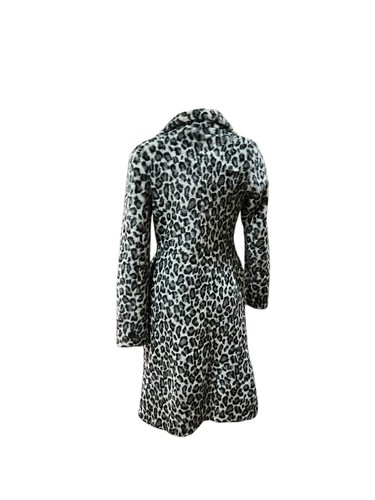 Gray Cheetah Print Faux Fur Coat - Picture 4 of 4