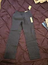 A New Day High-Rise Side-Zip Skinny Ankle Pants Navy Stripe Size 6 R