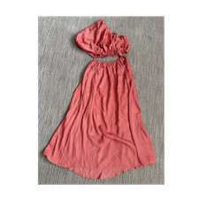 Farm Rio Coral One Shoulder Solid Midi A-Line Dress Women’s XS