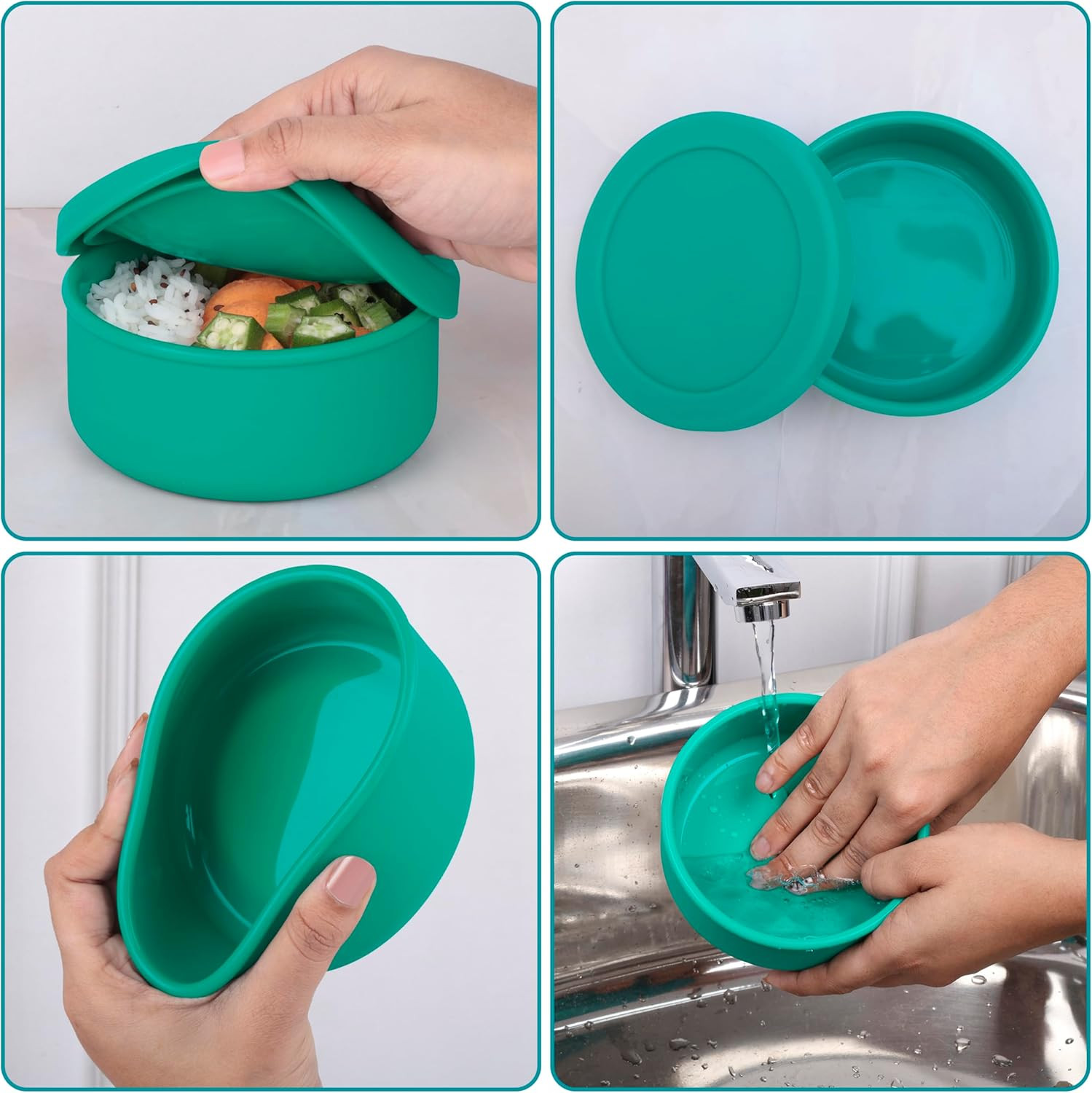 Contenitori Pizza Lievitazione: 4 Pezzi Ermetici in Plastica Alimentare - 3