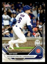 2025 Topps Now #225 Matt Shaw Single for 1st Walk-Off Hit