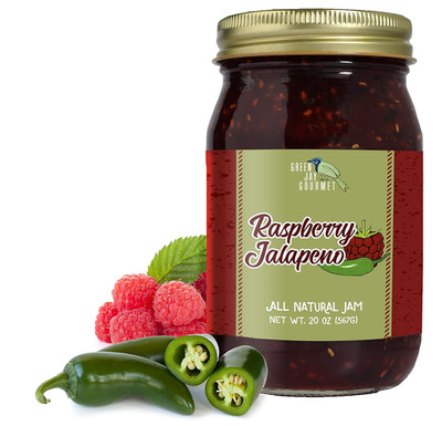 Raspberry Jalapeno Jam - All-Natural Raspberry Jam with Red Raspberries, Jalapen