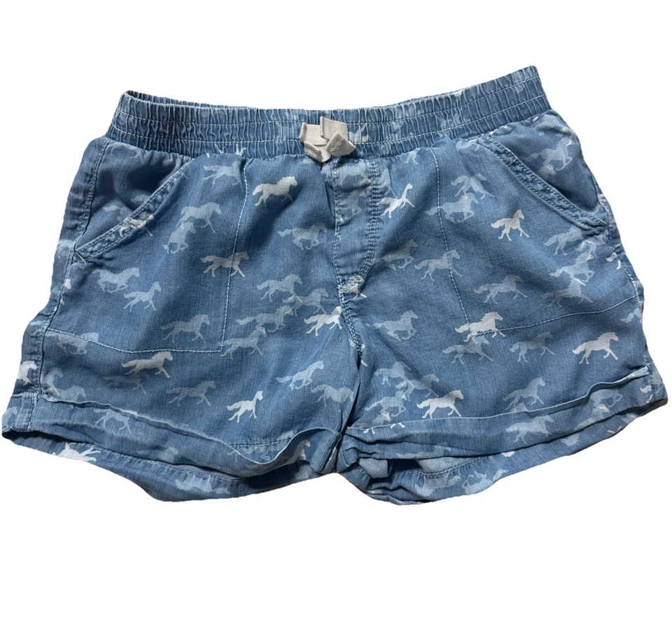 Gymboree Niñas L 10-12 Denim Camisa Vestido y Pantalones Cortos Conjunto Vaquera Rodeo Ecuestre Foto 4 de 4