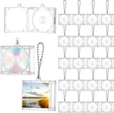 20 Pcs Mini Cd Keychain Album Cases Plastic Cd Cases Clear DVD Cover Bulk DVD Je