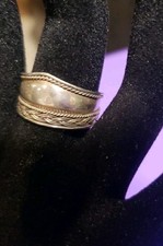 Sterling Silver Tapered Band, Twist Loop Design Ring, Size 6.5-7 US