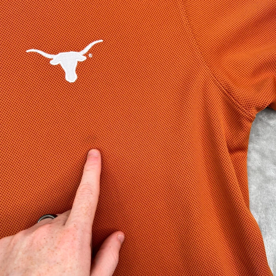 Texas Longhorns Columbia Polo Shirt Men 2XL Orange Mesh Short Sleeve Stretch - Image 4 of 4