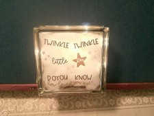 Twinkle, Twinkle "Do you know how loved you are" Glass Block Night lite
