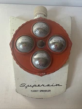 Superain Turret Sprinkler very RARE Vintage Red And White Metal