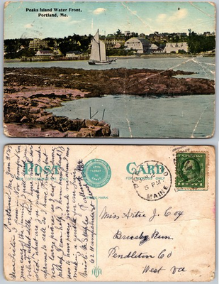 #ad Peaks Island Water Front Portland ME Postcard $3.99