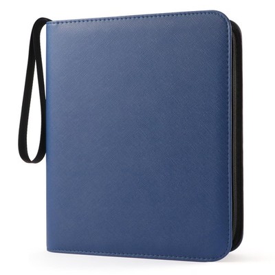 Wisoffice 4 Pocket Top Loader Binder for 144 Toploaders, Side Small, Blue 