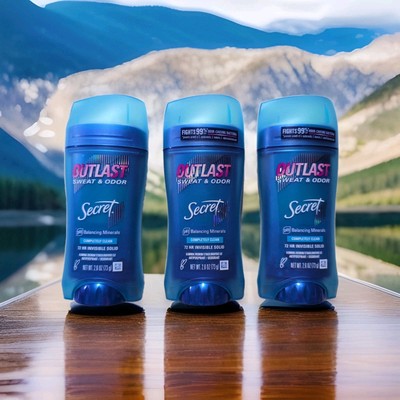 Secret Outlast x3 Sweat & Odor 72-hour, Invisible Solid, Completely Clean 10/26+