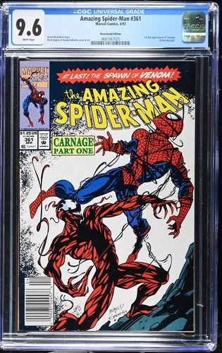 Amazing Spider-Man #361 (1992) CGC 9.6 WHITE Newsstand – 1st Carnage 🔥