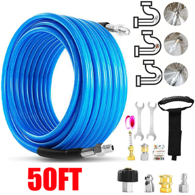 #ad 50ft Sewer Jet Kit for Pressure Washer 1 4quot; M NPT Drain Cleaner Hose 5800 PSI US $29.59