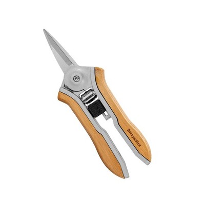 Mini Pruning Shears for Gardening Straight Blades Hand Pruners with Wooden Ha...