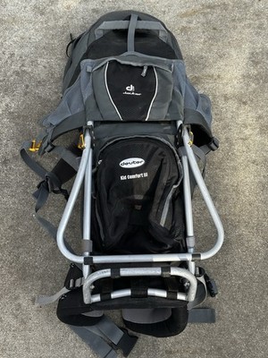 Deuter Kid Comfort 3 Hiking Backpack Child Carrier w/ Retractable Sun Hood