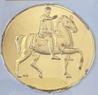 1973 Franklin Mint MARCUS AURELIUS Medal - Gold Plating on 2 oz Sterling Silver