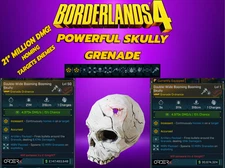 Borderlands 4 Modded SKULLY GRENADE 21M DMG Customize LvL and element PC-PS-XBOX