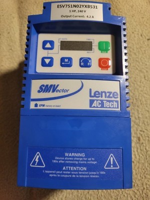 Lenze ESV751N02YXB531 AC Tech SMVector 1HP  AC Drive VFD 240V 208V 1Ph 3ph 
