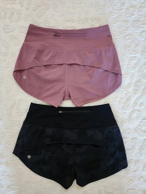 Lululemon Speed Up Shorts High Rise Lot of 2 Pairs!    Figue  Camo  Sz  6  EUC!