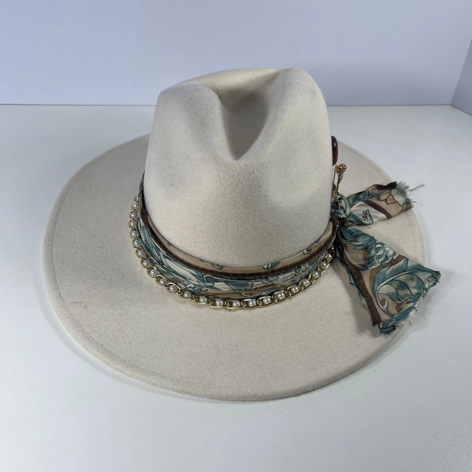 Lack Of Color Western Hat Womens Small 55cm Ivory Australian Wool Pearls Cowgirl - Image 3 of 4