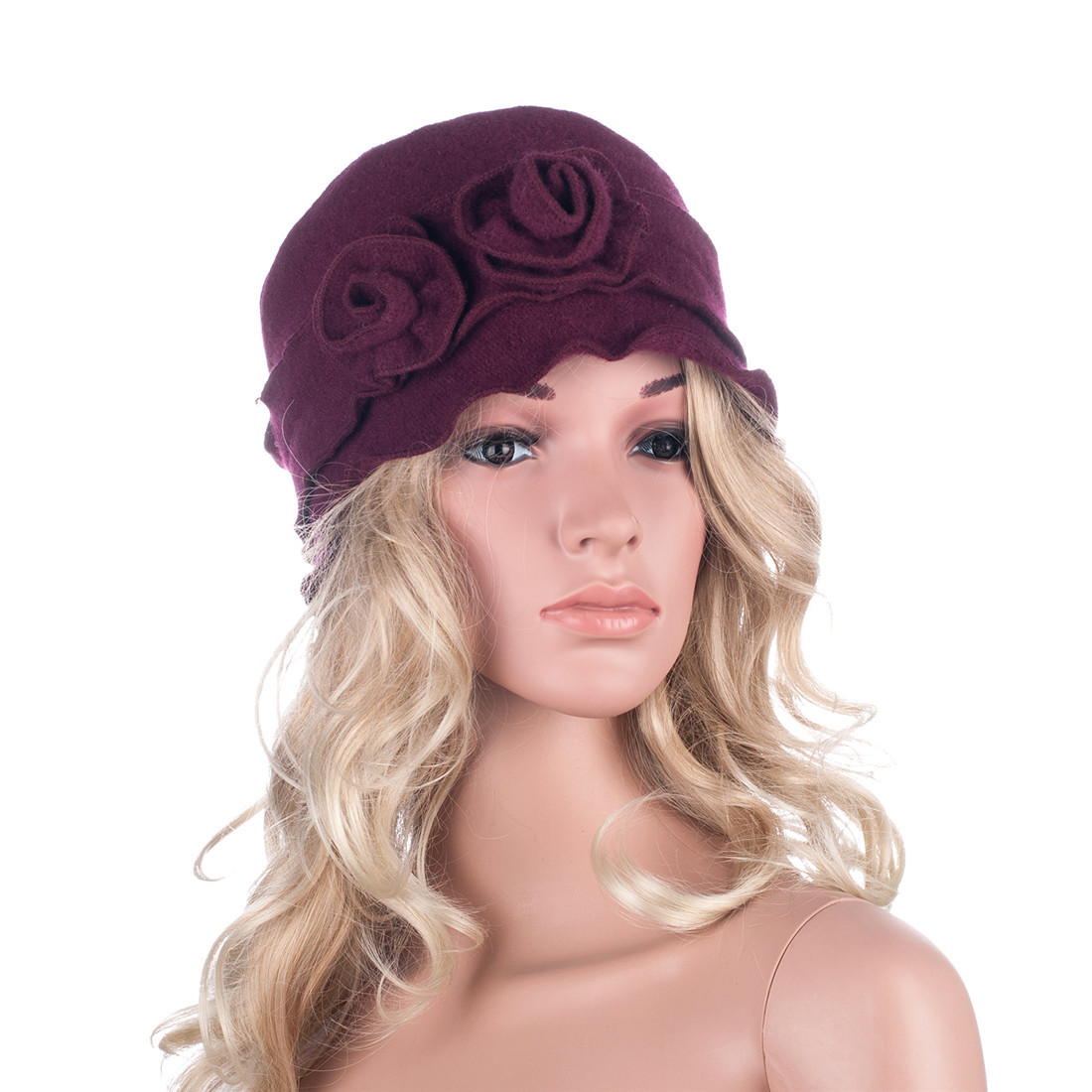2738 Womens Gatsby 1920s Winter Wool Cap Beret Beanie Crochet Bucket Flower Womens Gatsby 1920s Winter Wool Cap Beret Beanie Crochet  main image 2