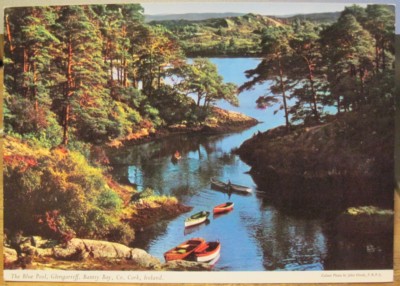 Irish Postcard BLUE POOL Poul-na-Gorm GLENGARRIFF Cork Ireland John Hinde 2/23