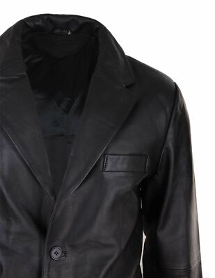 Blouson Homme En Cuir Véritable Infinity Leather - Style Biker Vintage - Fermeture 2 Boutons - Neuf Avec étiquettes