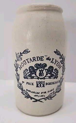 Late 1881s MOUTARDE de LYON 7" crock jar Paris - Picture 6 of 13