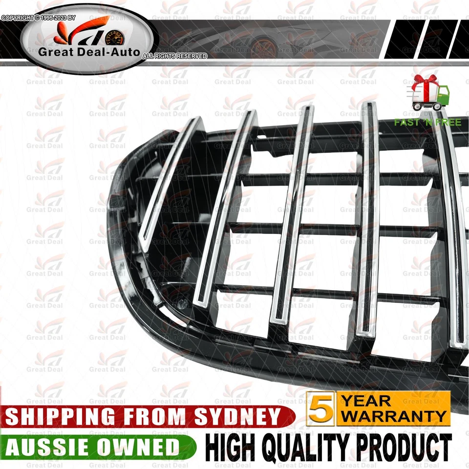 For Mercedes X-Class X CLass 470 Chrome Black GT AMG Style Front Grille - image 4 of 4