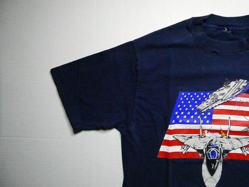 Vintage 'America My Ship My Country' Single Stitch Blue T-Shirt, Size Small (S) - Picture 5 of 21
