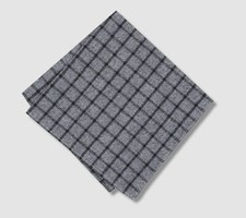  32 Bar III Men Gray Checkered Handkerchief Pocket Square Hanky Size 12.5