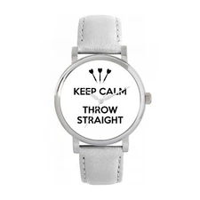 Toff London TLWS-31039 Ladies White Keep Calm Throw Straight Watch