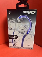 New Altec Lansing MZX890L-WHT Run Bluetooth Earbuds - Snow With Aqua Blue Glow