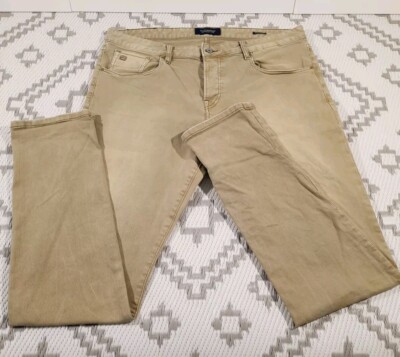 Scotch & Soda Mens Jeans W40 L34.5 Amsterdam Blauw Ralston Flagman Beige Stretch