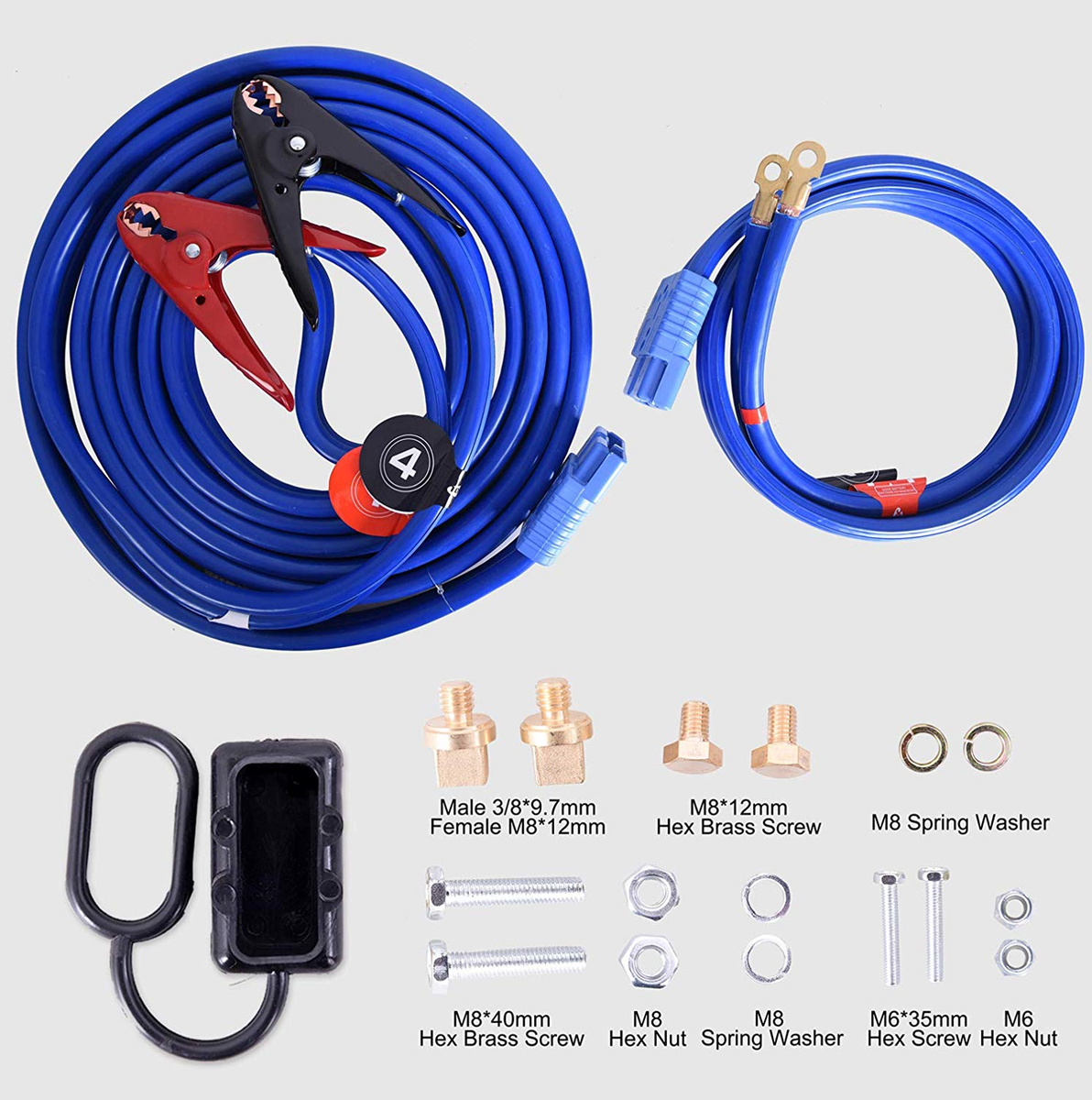 TOPDC Jumper Cables with Quick Connect Plug 1 Gauge 25 Feet 700Amp