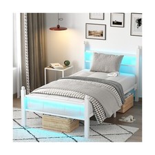 Twin Bed Frame with Headboard and Footboard,Heavy Duty Steel Slats Support Me...