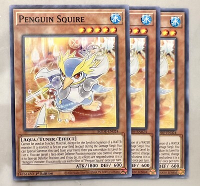 Yugioh! 3x Penguin Squire BODE-EN024 Common 1st Ed NM