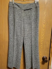 Verigated Black & White Dress Slacks By Classiques Entier.  Sz 4 Petite. CLEAN!!