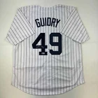 Autographed/Signed Ron Guidry New York Pinstripe Baseball Jersey Beckett BAS COA