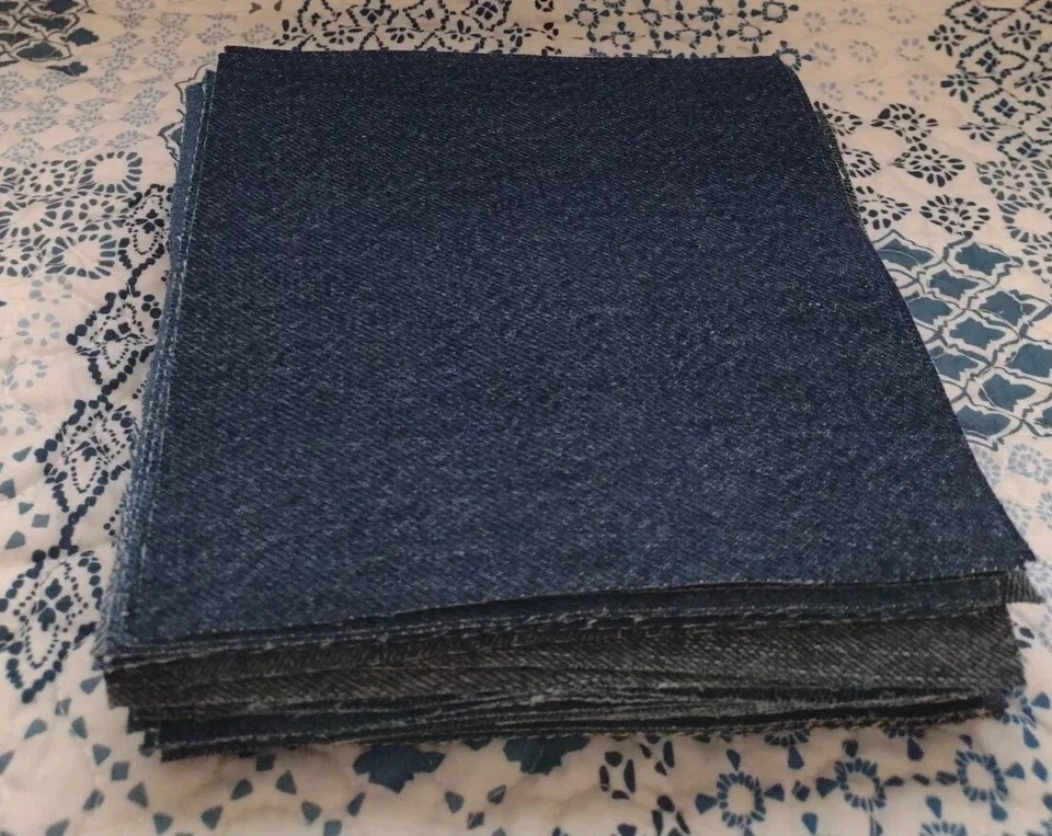 Denim Blue Jean Fabric Squares 6 1/2" X 6 1/2" Lot Of 50 For Rag Quilt Or Craft - Image 2 of 2
