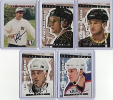 1994-95 BE A PLAYER HOCKEY AUTOGRAPH LOT (5) ZAMUNER NASLUND HEINZE OLAUSSON QUI