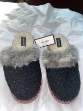 Nine West Women's Memory Foam Scuff Slippers Black Medium US 7-8