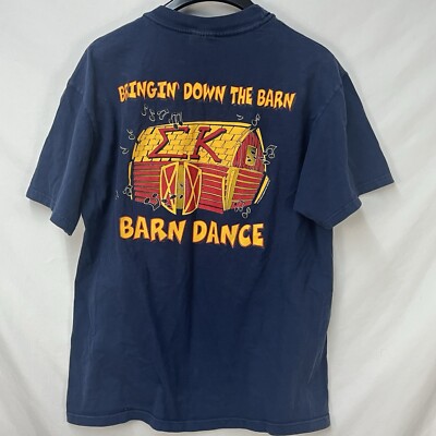 VINTAGE 90S SIGMA KAPPA EK BARN DANCE '99 T SHIRT SIZE M/L FRATERNITY GREEK