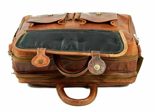Genuine Leather Vintage Laptop Messenger Bag Satchel Men's Handmade Brown New - Picture 5 of 5