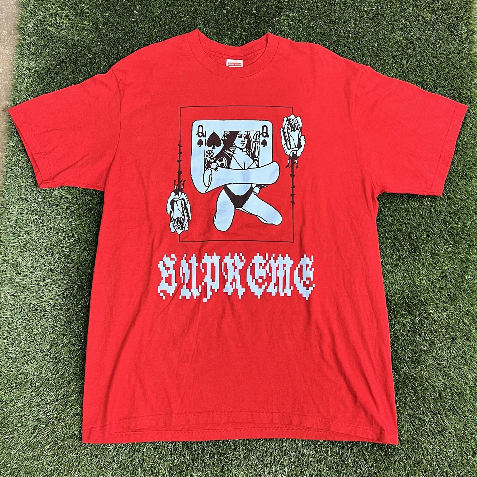 Supreme QUEEN Tee Shirt ~Large~ Red 2019 Rare VGC