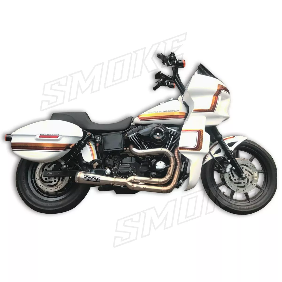 Harley Davidson Dyna 1999 2017 Exhaust System pipes 2 Into 1 Mid Control