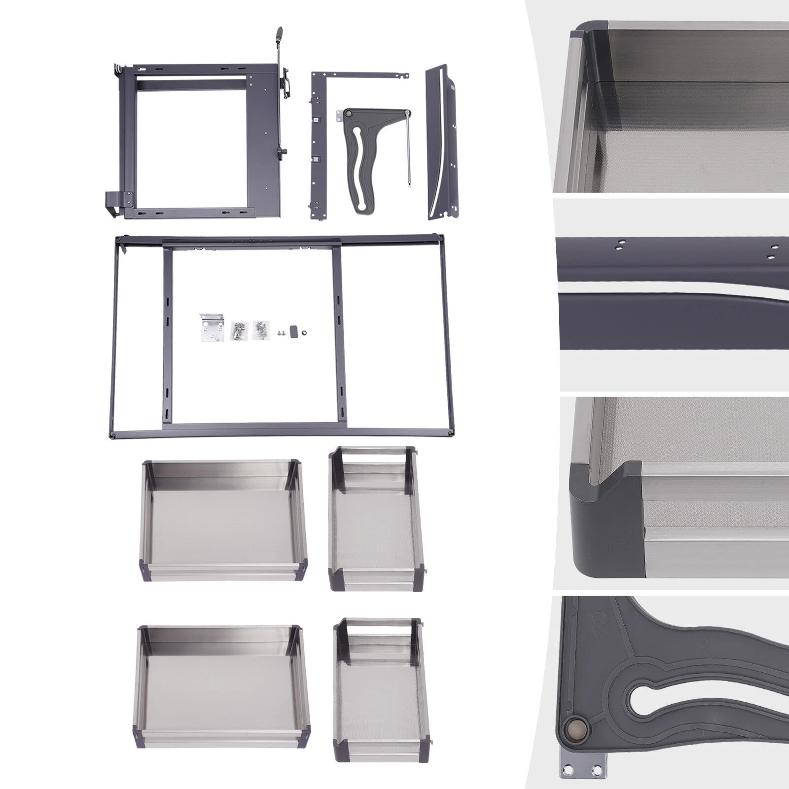 2 Tiers Blind Corner Cabinet Pull-out Organizer Slide Out Kitchen Organizer NEW