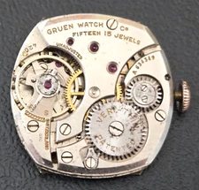 Vintage Gruen 426 Veri-Thin 15J Men's Watch Movement   lot525